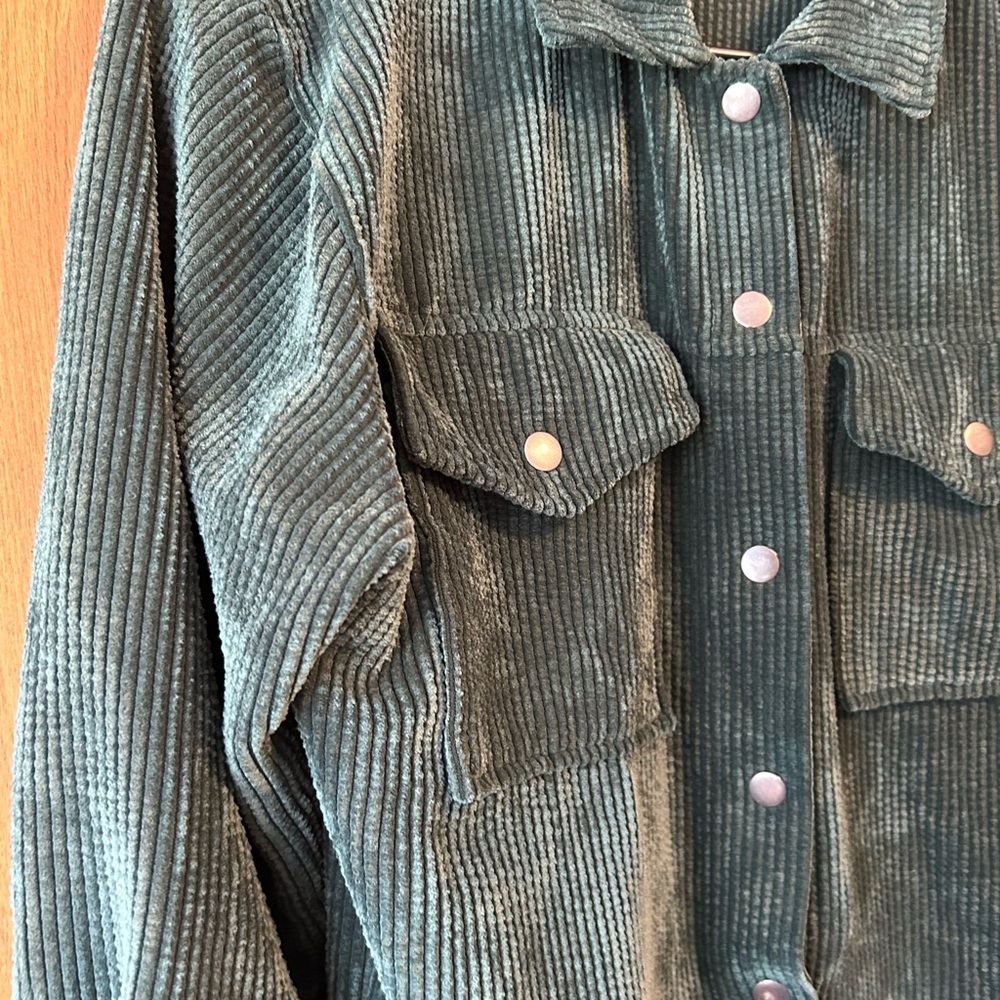 Corduroy button up jacket.